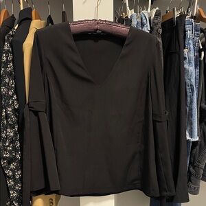 Topshop Black V-Neck Blouse